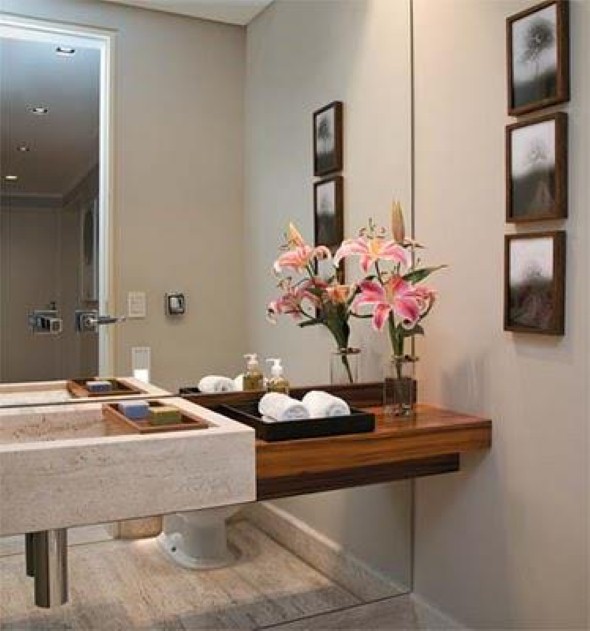 17 ideias para decorar seu banheiro e lavabo com flores ou plantas -> Banheiro Decorado Com Cestas 17 ideias para decorar seu banheiro e lavabo com flores ou plantas -> Banheiro Decorado Com Cestas