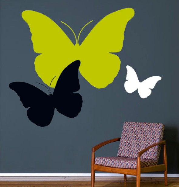 Enfeitar paredes com borboletas 008