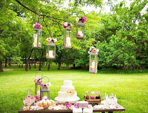 Decoração para festa de casamento de manhã 006