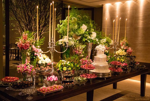 Decoração para festa de casamento de noite 002