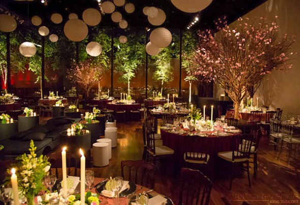 Decoração para festa de casamento de noite 004