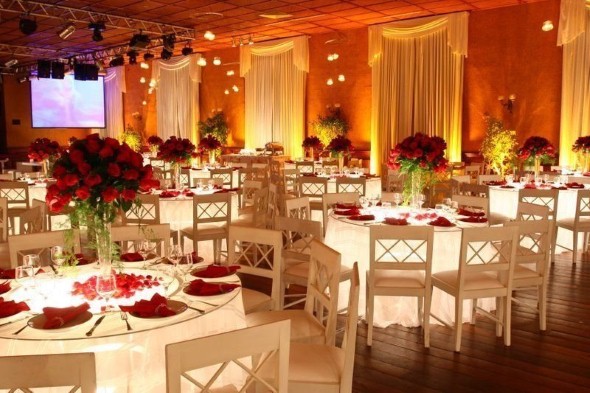 Decoração para festa de casamento de noite 006