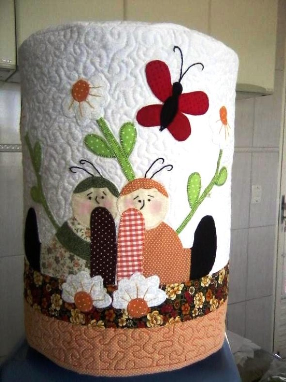 Capa para decorar galão de água de patchwork 012