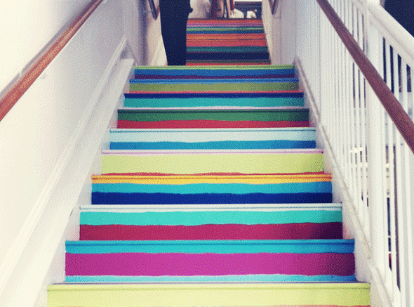 Decorar escadas com degraus pintados 011