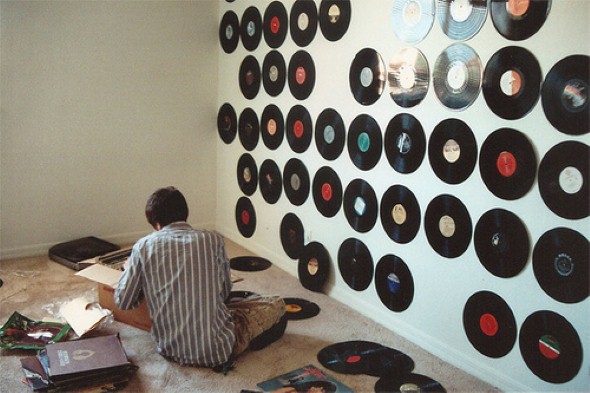 Decoração com disco de vinil 003