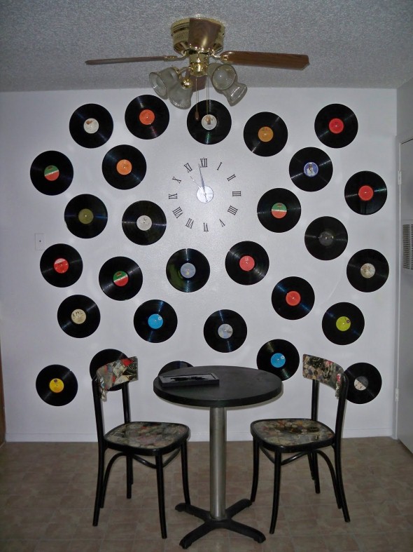 Decoração com disco de vinil 005