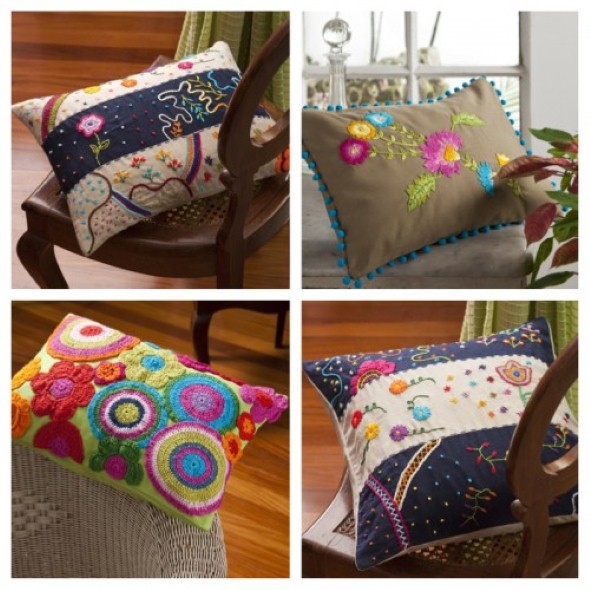 Decoração em patchwork para almofadas e travesseiros 011