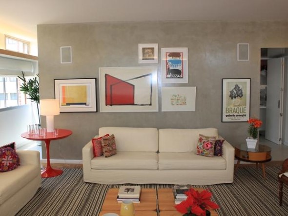 Decorar a sala de estar com quadros 003