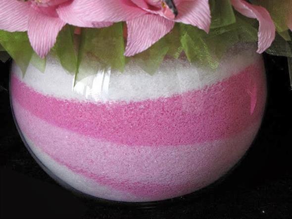 Vaso decorado com sal colorido de giz 006