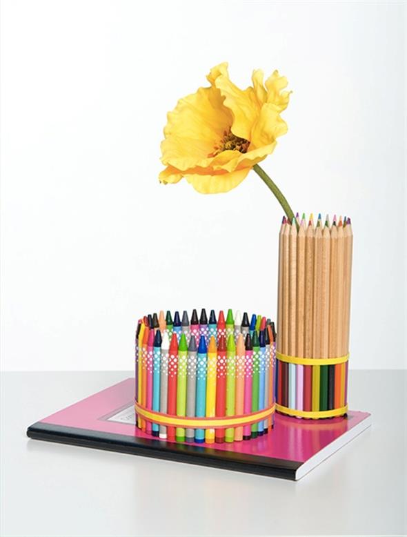 Usar lápis escolar na decoração 006