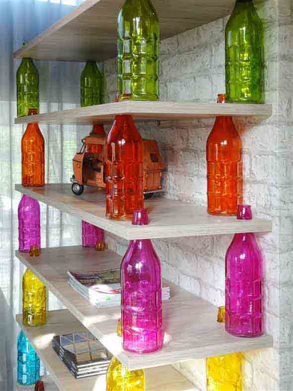 decoração com garrafas de vidro 008