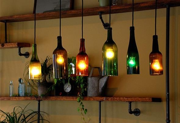 decoração com garrafas de vidro 010