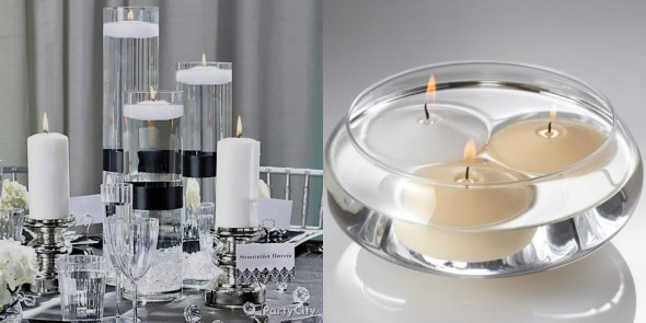 Velas e taças para decorar mesa de jantar 009