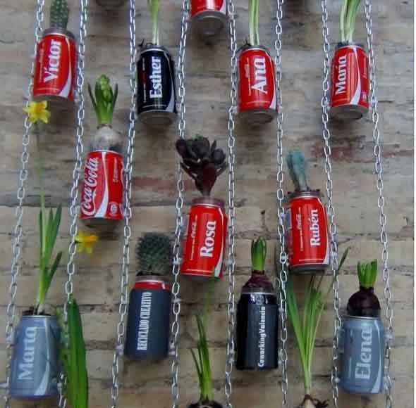 Vasos criativos com materiais reciclados 017