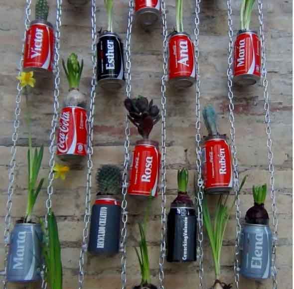 Vasos criativos com materiais reciclados 017