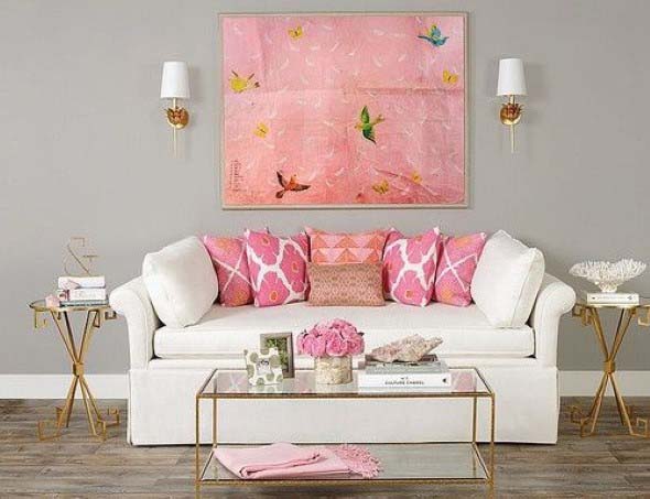 Inspiração com tons de rosa na decoração 003