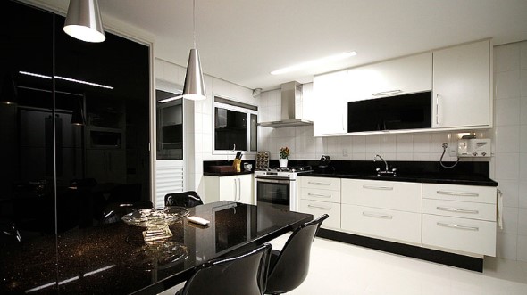 Dicas para decorar cozinhas preto e branco 001