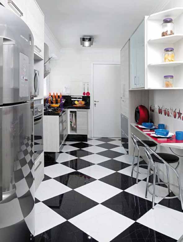 Dicas para decorar cozinhas preto e branco 008