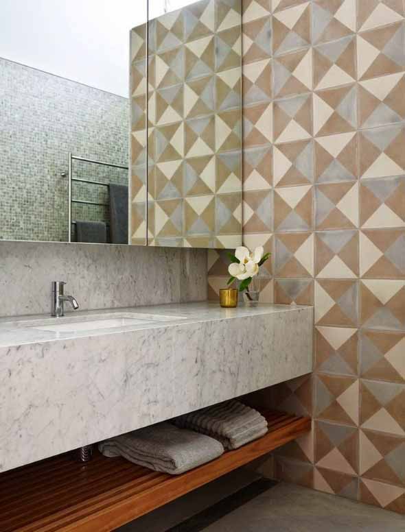 Papel de parede geométrico na decoração 008