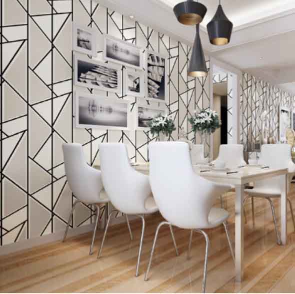 Papel de parede geométrico na decoração 017